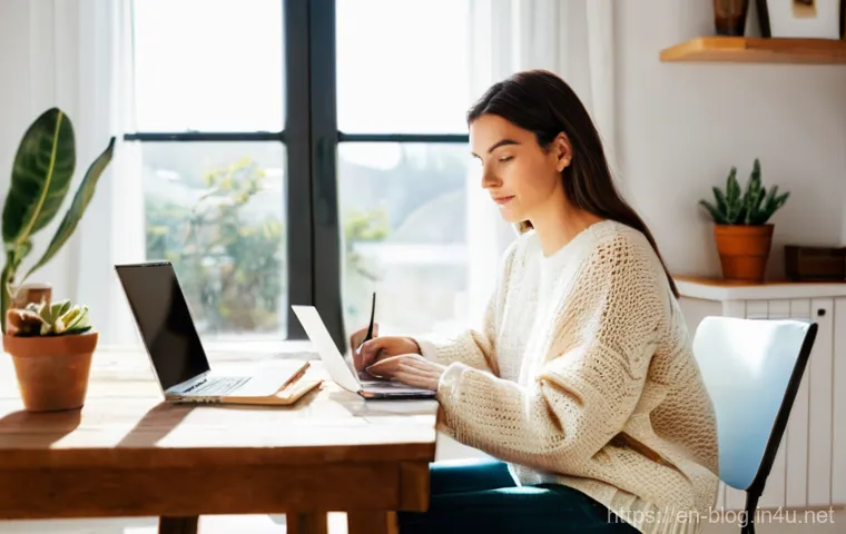 블로그 마케팅과 크리에이티브 카피라이팅 - **Prompt 1: Capturing Authentic Connection**
"A young woman, approximately 28-32 years old, with...