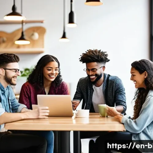 Home 27 블로그 마케팅과 인플루언서 협업 사례 - **Prompt 1: Authentic Digital Community**
A diverse group of young adults and adults, casually d...