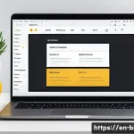 블로그 마케터가 알아야 할 UX UI 디자인 - A modern website navigation menu displayed on a laptop screen, featuring a clean, minimalistic layou...